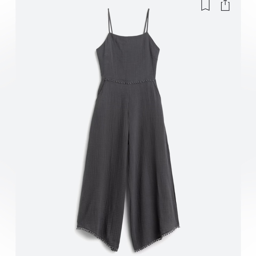 Dark Grey Z SUPPLY Ruched Back Jumpsuit —Large NWT